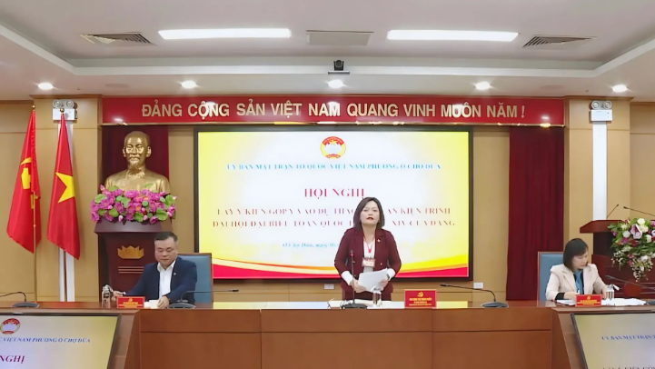 Phường Ô Chợ Dừa lấy ý kiến đóng góp Văn kiện Đại hội XIV của Đảng